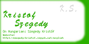 kristof szegedy business card